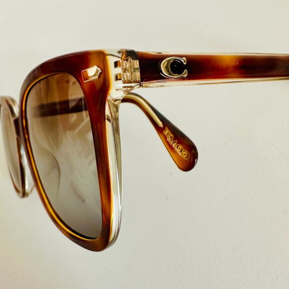 NEW COACH WOMEN'S 56MM DARK TORTOISE CANARY SUNGLASSES HC8381F-57563J-56 - Picture 11 of 13